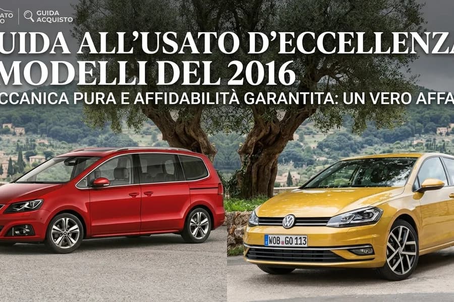 Auto usate rossa e gialla raffigurate in una guida all'acquisto dei modelli del 2016.