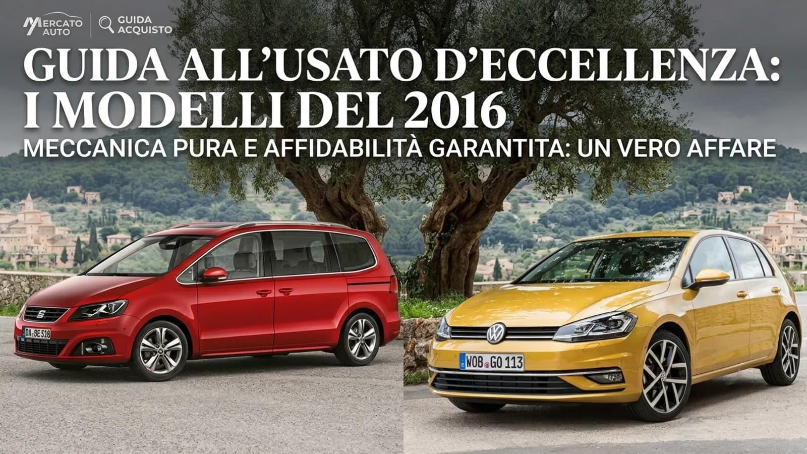 Auto usate rossa e gialla raffigurate in una guida all'acquisto dei modelli del 2016.
