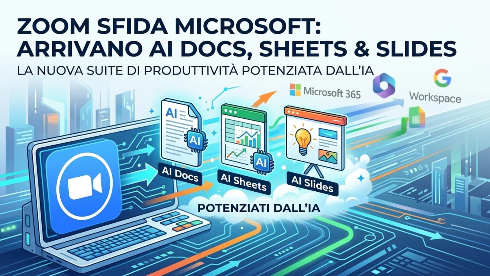 Zoom esce ufficialmente dal recinto delle videochiamate per diventare una piattaforma di produttività totale. La vera innovazione risiede nell'integrazione profonda: l'IA non si limita a scrivere testi, ma estrae dati dalle conversazioni audio/video per popolare fogli di calcolo e slide senza intervento manuale. A questo si aggiunge la possibilità di creare **agenti personalizzati** (piccoli assistenti digitali) senza saper programmare una riga di codice. È un tentativo audace di semplificare il flusso di lavoro, riducendo la frammentazione tra app diverse. In un mercato dominato da Microsoft 365 e Google Workspace, Zoom punta tutto sulla fluidità e sulla capacità dell'IA di "capire" il contesto lavorativo in tempo reale.