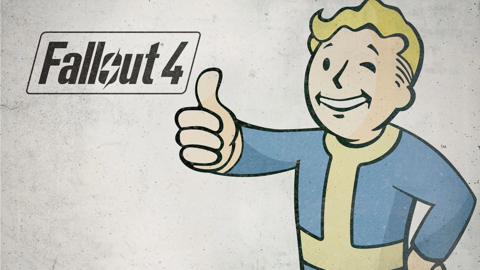 Vault Boy di Fallout 4 che fa il pollice in su su sfondo bianco.
