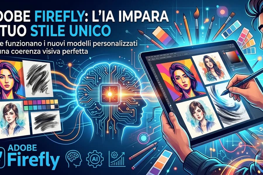 Interfacce creative e immagini elaborate con Adobe Firefly e modelli di intelligenza artificiale.