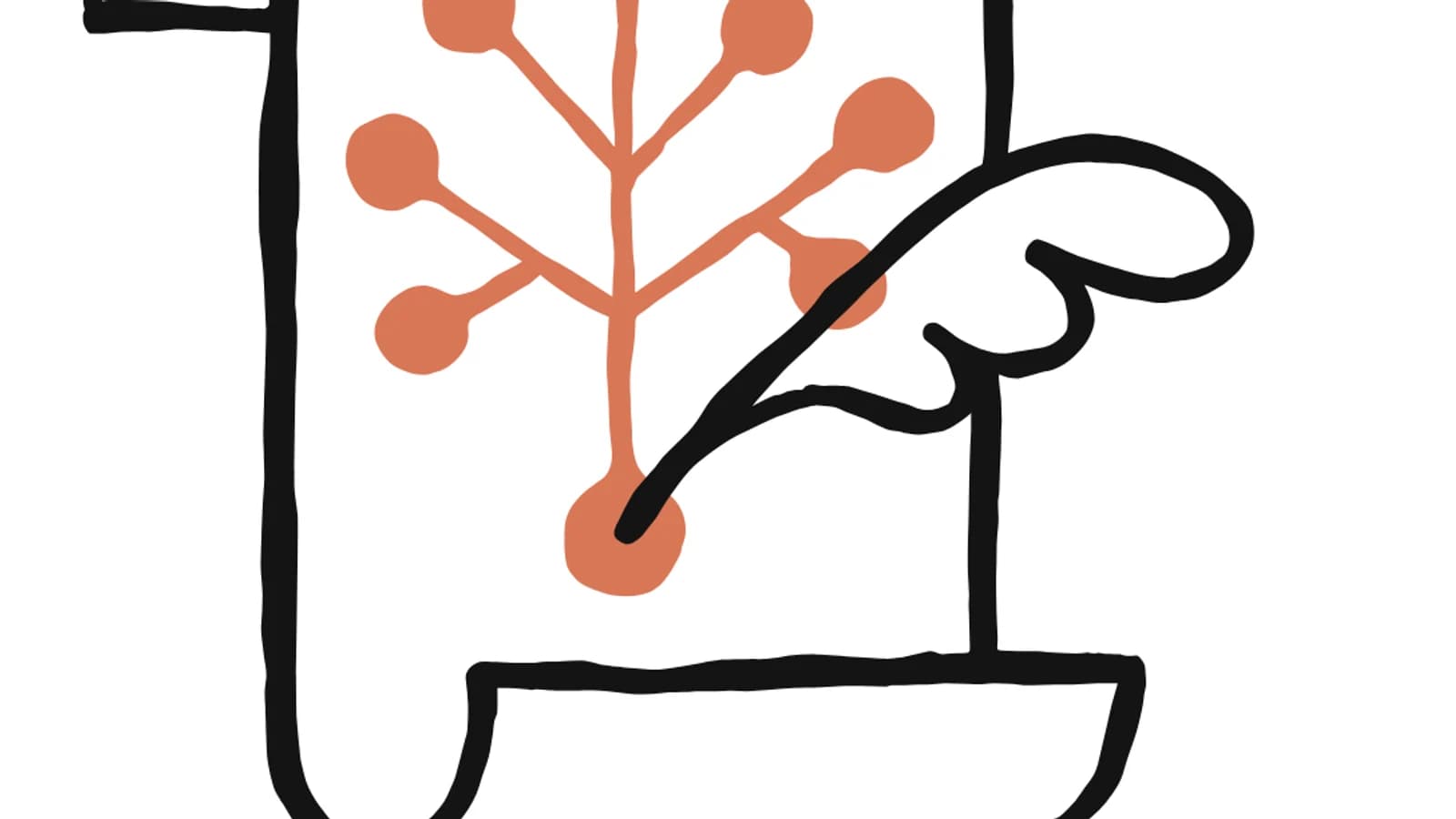 Disegno stilizzato di un albero e una mano, nella copertina della costituzione di Claude.