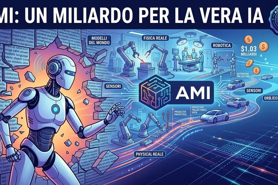 Log di sistema: Il progetto AMI di Yann LeCun 📊 Obiettivo: Superare i limiti degli LLM (Large Language Models) che soffrono di mancanza di senso comune fisico. Tecnologia: Sviluppo di "World Models" che processano dati video e sensoriali per prevedere le conseguenze delle azioni nel mondo fisico. Assetti: - Capitale: $1.03 Miliardi. - Sedi: Parigi, Singapore, USA. - Focus: Applicazioni missione critica (Sanità e Robotica Industriale). In breve: Si passa dall'IA che "parla" all'IA che "capisce" lo spazio e la materia. Un passaggio fondamentale per la vera automazione.