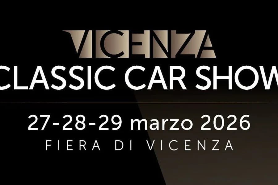 Copertina testuale del Vicenza Classic Car Show con date 27-29 marzo 2026.
