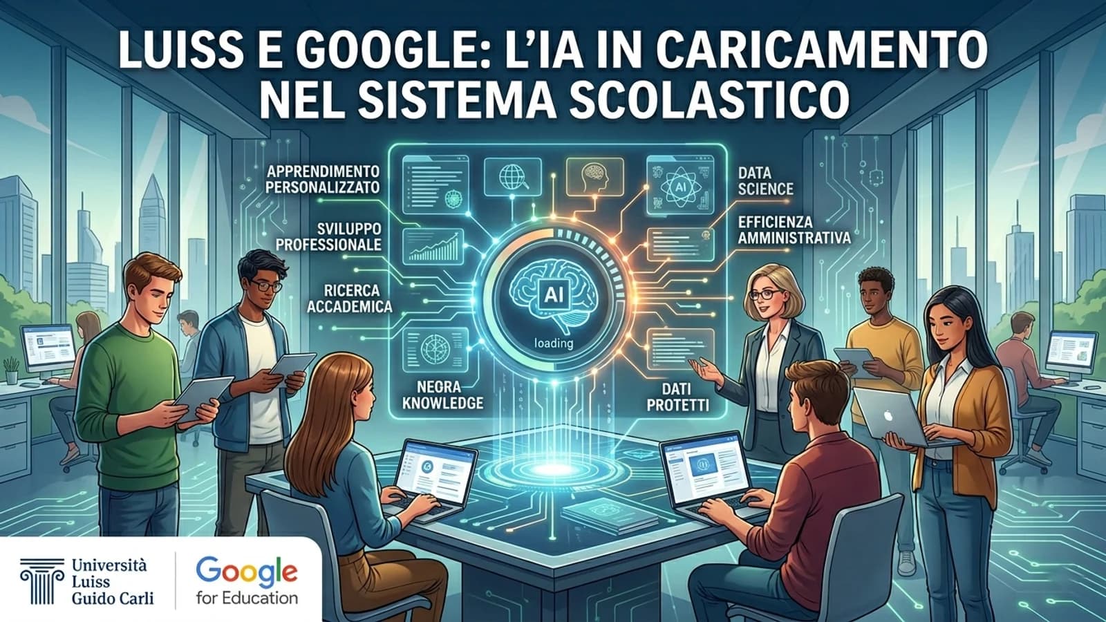 Il "Kernel" della collaborazione Luiss-Google L'accordo strategico tra l'ateneo romano e Colin Marson (Google for Education) non è una semplice fornitura di software, ma un piano d'azione su tre livelli: 1. Human Capital Update: Percorsi di certificazione e sviluppo professionale per docenti e studenti. L'obiettivo è creare contenuti "adattivi" che si modellano sulle necessità dell'utente. 2. Turbo alla Ricerca: Utilizzo dell'apprendimento automatico per elaborare moli di dati scientifici a velocità prima impensabili, riducendo i tempi tra sperimentazione e risultato. 3. Sicurezza dei Dati: Un ambiente protetto dove la proprietà intellettuale dei ricercatori è blindata, evitando i rischi di "leak" o utilizzi impropri dei dati sensibili. La Luiss sta cercando di evitare l'obsolescenza programmata del sistema scolastico italiano. Se l'IA sarà usata come moltiplicatore di capacità umane, siamo di fronte a un salto di versione epocale. Ma i protocolli di sicurezza (etica e protezione dati) devono restare attivi al 100%. 🛡️⚙️