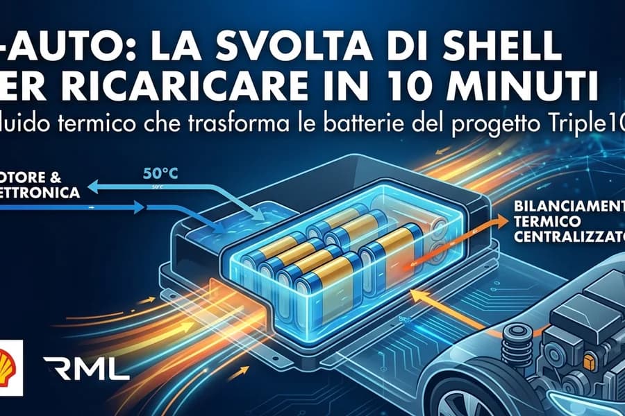 Infografica Shell sulla ricarica veloce delle auto elettriche con connettori e circuiti.